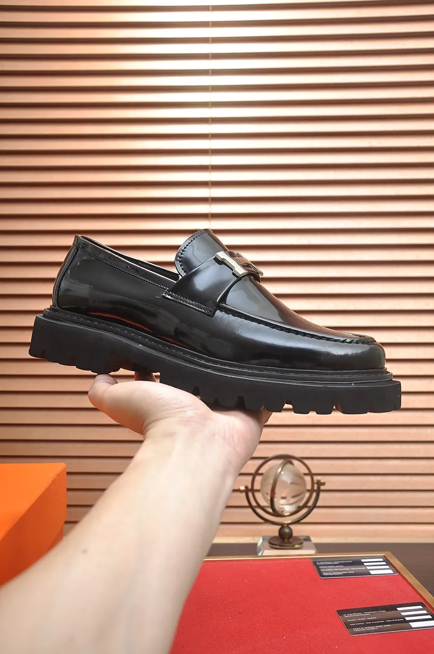 Men's men's shoes 💰720💶【[Hermes HERMES】】(High-end Niuli) New 🍀 HERMES - top version of classic casual leather shoes! Made of imported original cowhide, the inner top layer is comfortable cowhide lining! Original wear-resistant rubber foam outsole! High quality products! Code number 38-45 (45 customized)